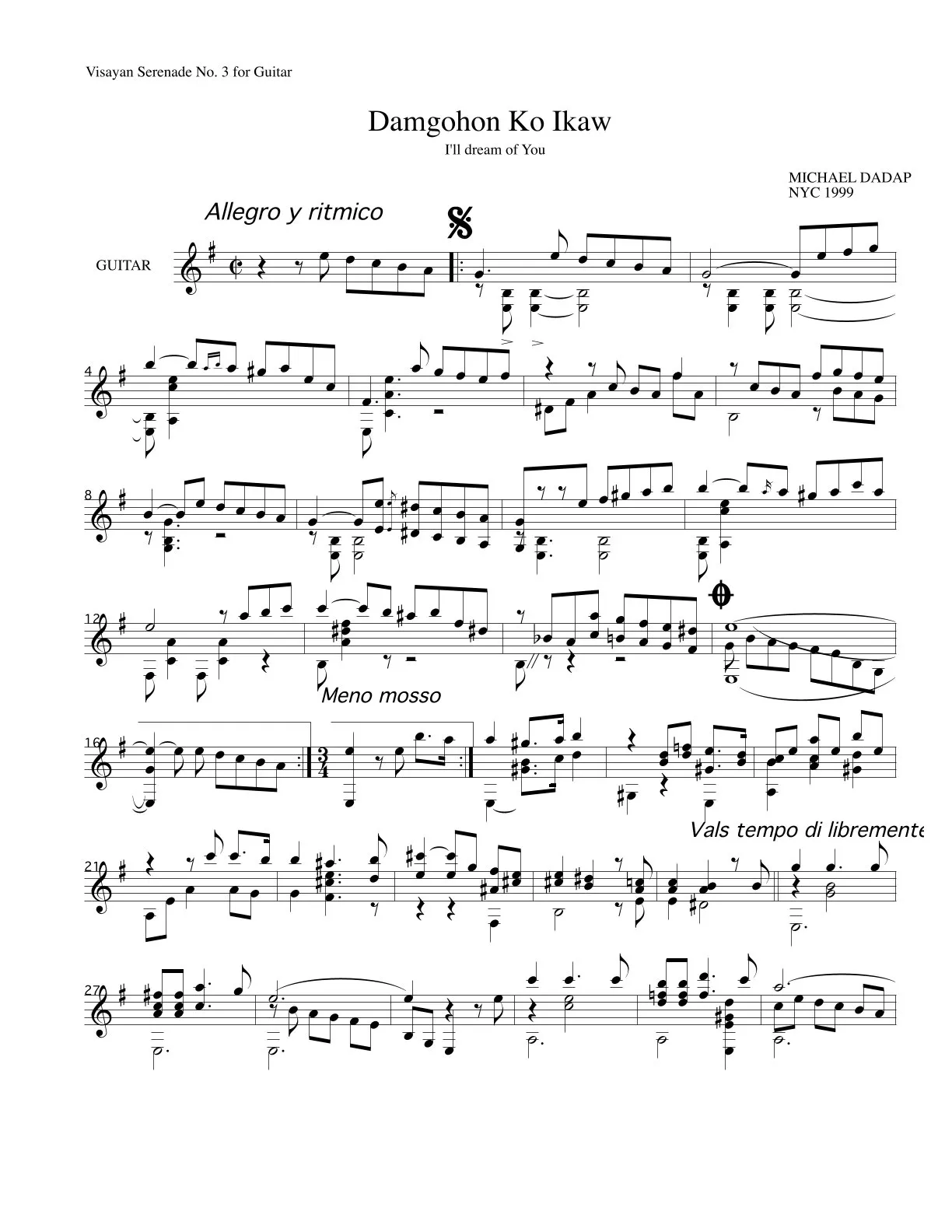 DAMGOHON KO IKAW (Visayan Serenade No. 3)